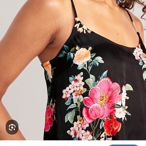 Old Navy Black Floral Tank Top